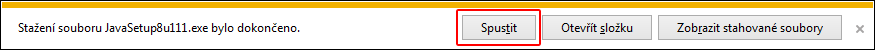 Instalace JAVA - spustit